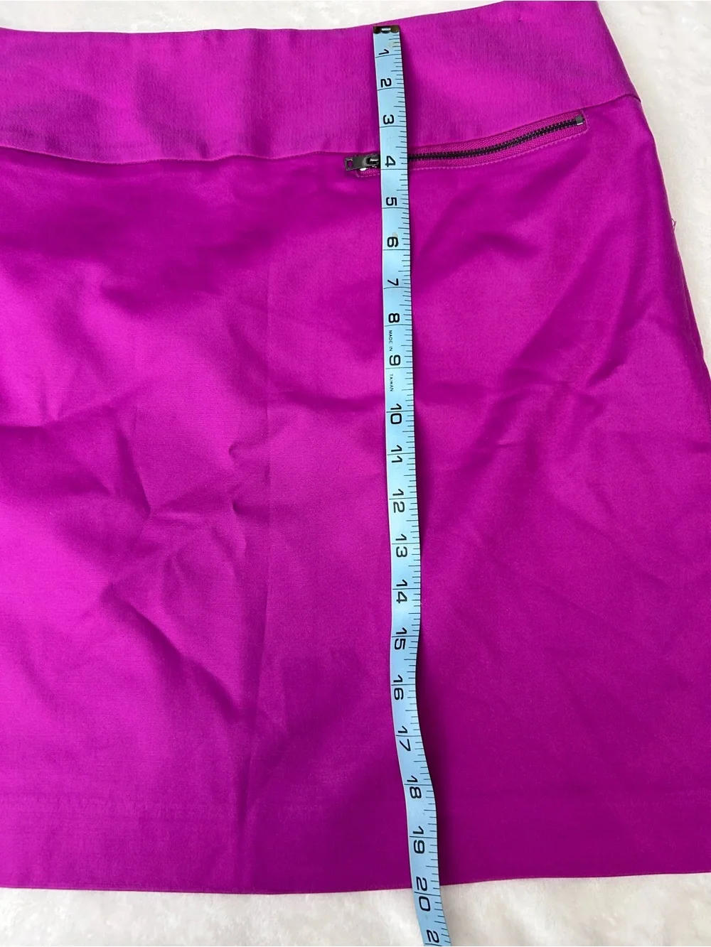 Ann Taylor Bright Fuchsia Mini Pencil Skirt Lined Zipper Closure Size 12